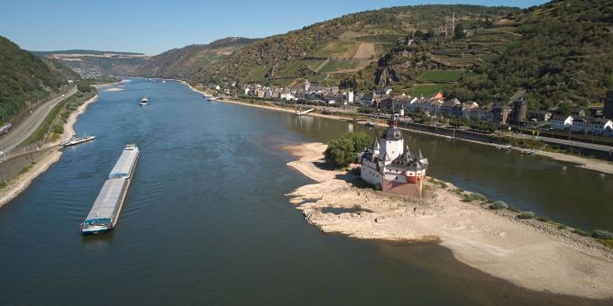 Der Pegelstand auf dem Rhein bei Kaub ist leicht gestiegen. Der Pegelstand auf dem Rhein bei Kaub ist leicht gestiegen.