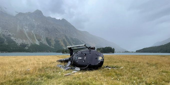 Missglückte Landung eines Helikopters fordert drei Verletzte.