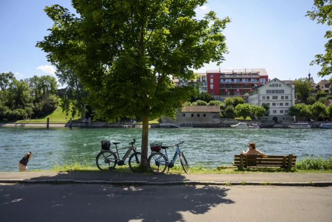 Blick auf den Rhein in Diessenhofen TG. Diessenhofen TG Rhein