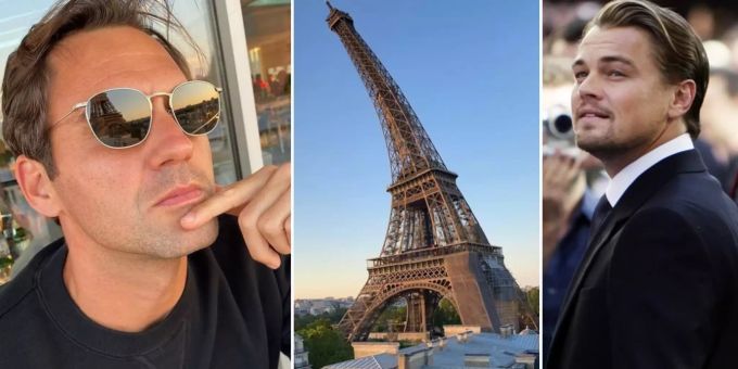 Eiffelturm schief! - Federer macht in Paris auf Film-Star Di Caprio