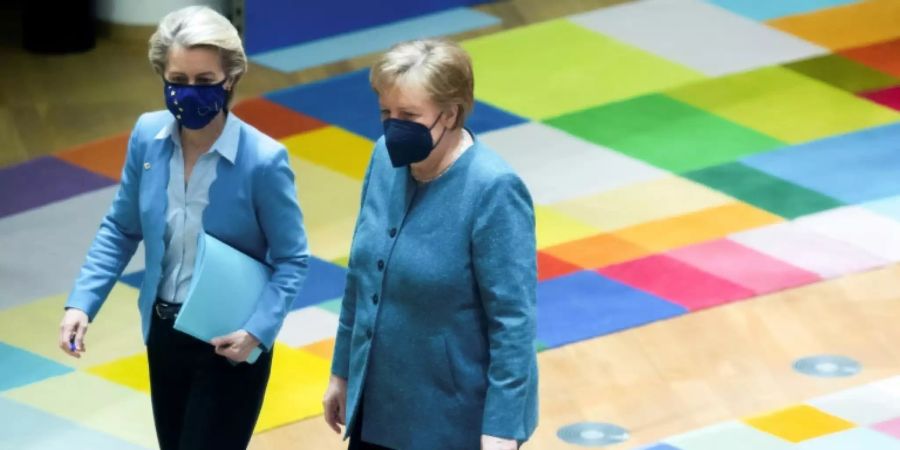 Von der Leyen und Merkel beim EU-Gipfel Ende Mai