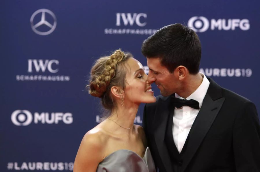 Jelena und Novak Djokovic an den Laureus Awards 2019.