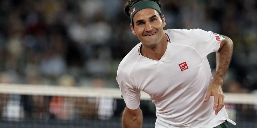 Roger Federer in Aktion am Match in Africa.