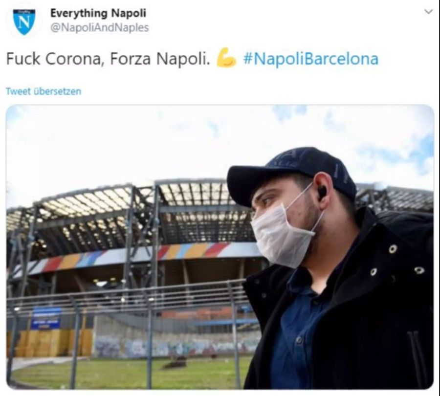 Das Coronavirus hat Italien fest im Griff: Das zeigte sich auch beim CL-Achtelfinal zwischen SSC Napoli und Barcelona.