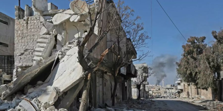 Zerstörungen durch die Kämpfe in der syrischen Provinz Idlib