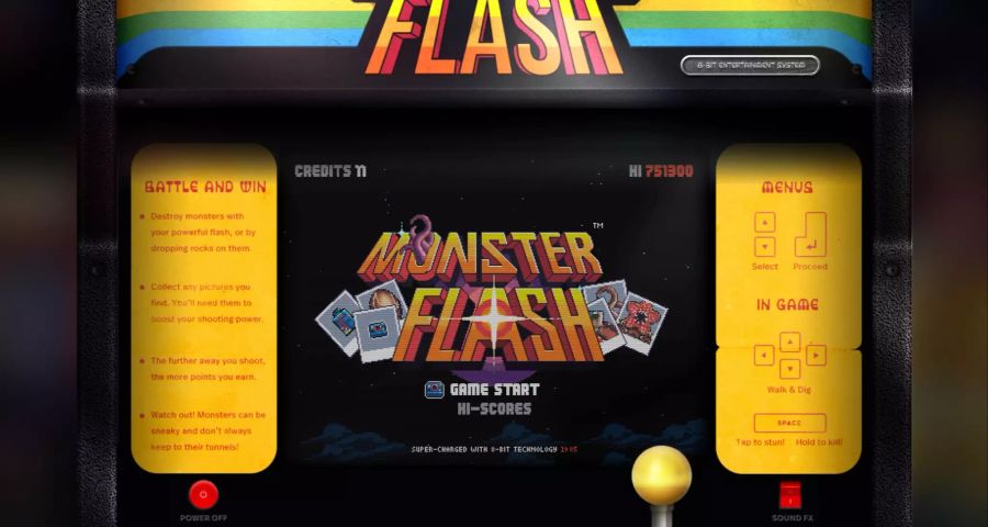 Polaroidoriginals.com versteckt gleich ein ganzes Minispiel im Stil von «Stranger Things» hinter dem Konami Code: Monster Flash.