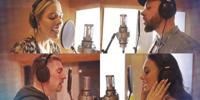 Die DSDS-Finalisten im Tonstudio DSDS