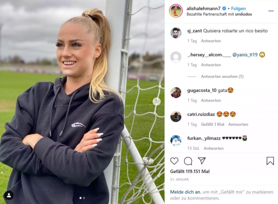 Alisha Lehmann teilt regelmässig Fotos über ihr Leben als Fussballprofi.