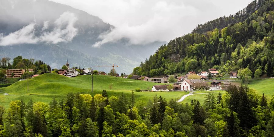 Blick auf Pfäfers im Kanton St. Gallen.