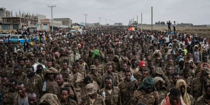Gefangene äthiopische Soldaten in Mekele im Juli Gefangene äthiopische Soldaten in Mekele im Juli