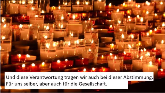 Mit der Stimmabgabe an der Urne sollte jede Bürgerin und jeder Bürger Verantwortung übernehmen. Covid-19-Gesetz Ja-Kampagne