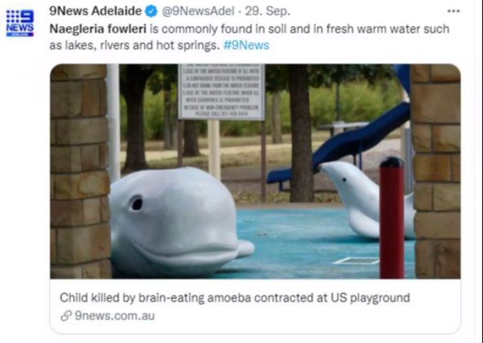 Das Kind infizierte in diesem Plantsch-Park. Naegleria fowleri