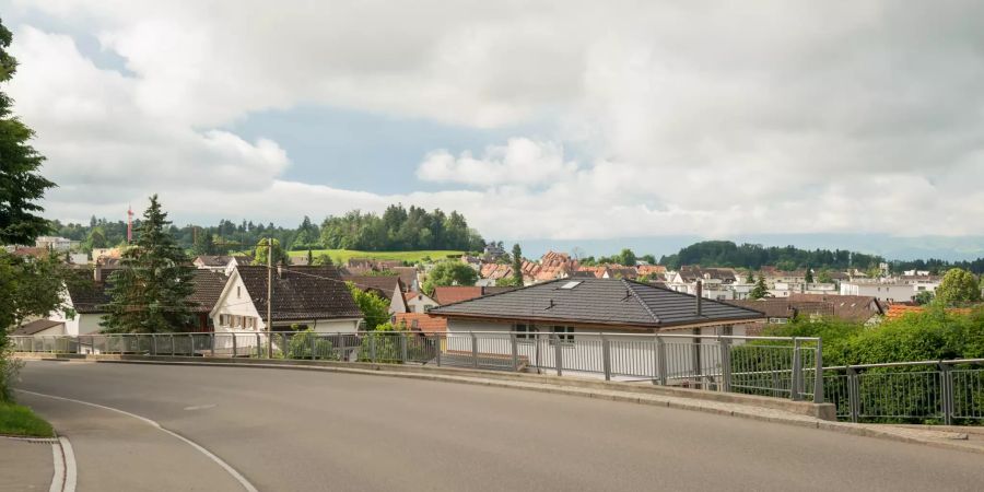 Blick auf die Gemeinde Hinwil (ZH) an der Ringwilerstrasse.