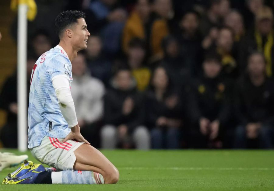 Konnten das Aus von Trainer Solskjaer nicht verhindern: Cristiano Ronaldo und Manchester United verlieren bei Watford mit 1:4.