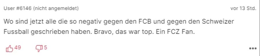 Auch ein FCZ-Fan gratuliert den Baslern zum Sieg.