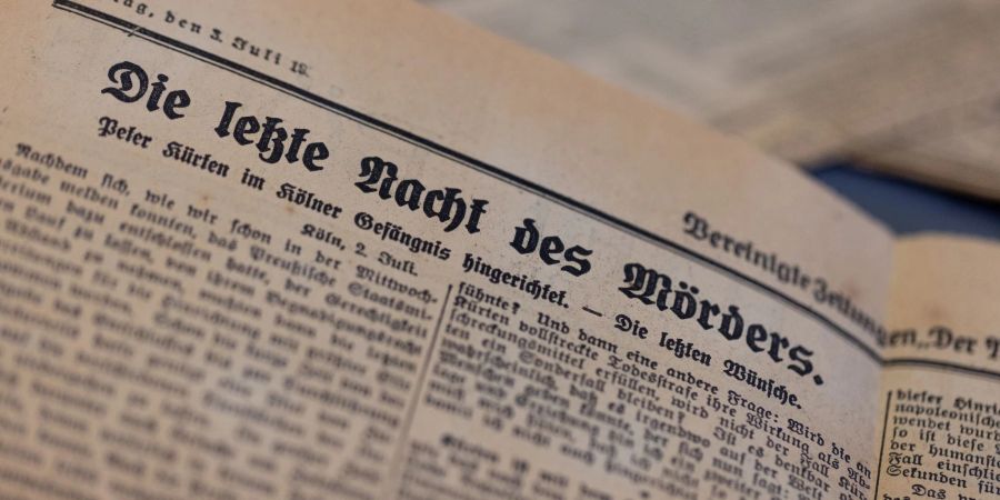 Die Akte über Peter Kürten wurde vom damaligen Ermittlungsrichter Carl Hertel angelegt.