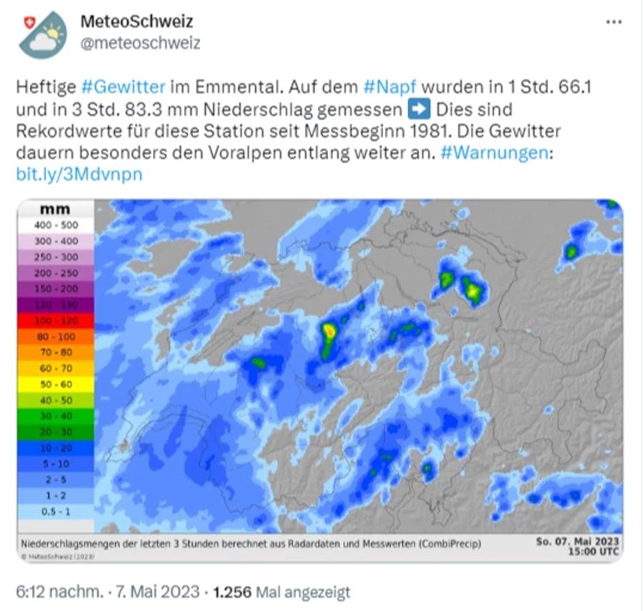 Auf dem Napf im Emmental wurde ein Niederschlagsrekord gebrochen.