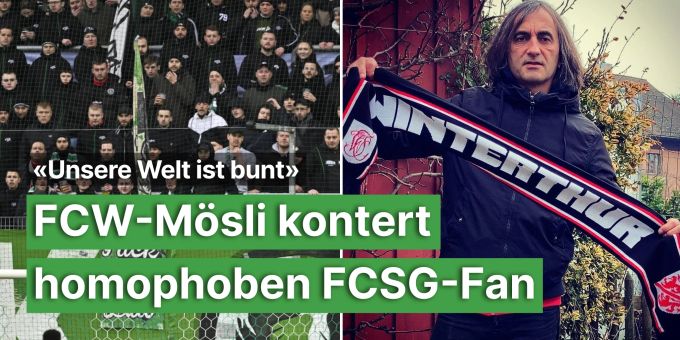 «Welt ist bunt» - FCW-Medienchef Mösli kontert homophoben FCSG-Fan