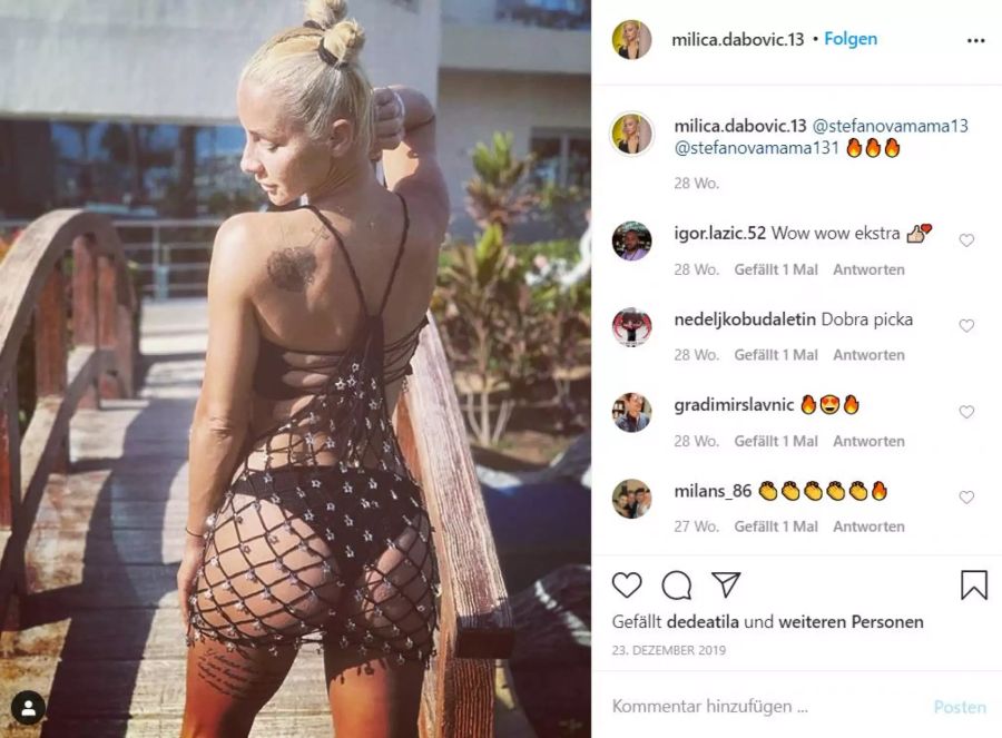 Milica Dabovic auf Instagram.