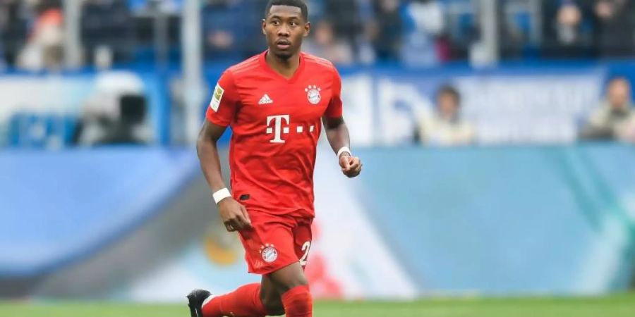 David Alaba freute sich über die Trainingseinheit in der heimischen Arena. Foto: Tom Weller/dpa