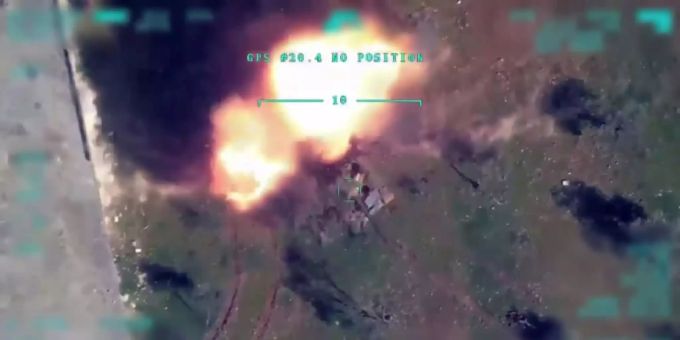 Türkischer Drohnenangriff in Syrien (Quelle: Türkische Regierung) Türkischer Drohnenangriff in Syrien (Quelle: Türkische Regierung)