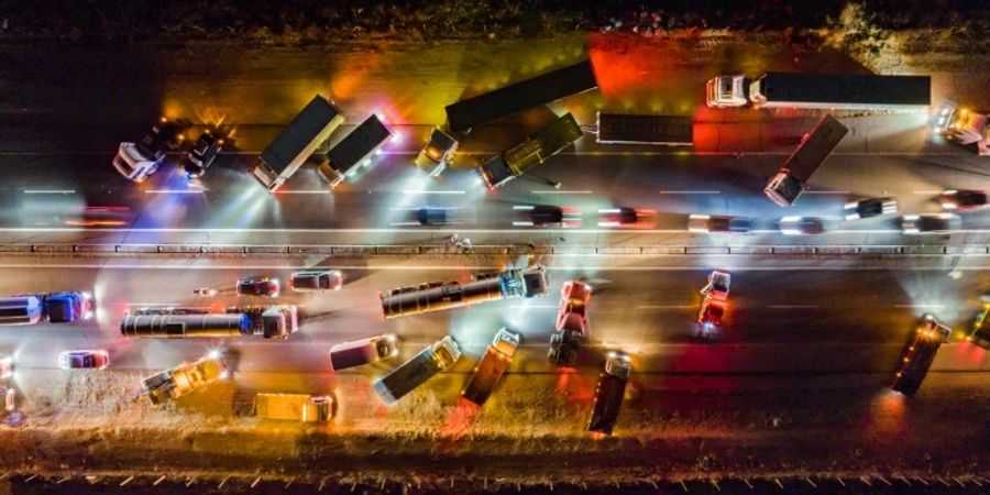 Lkw-Fahrer blockieren eine wichtige Strasse in Antofagasta