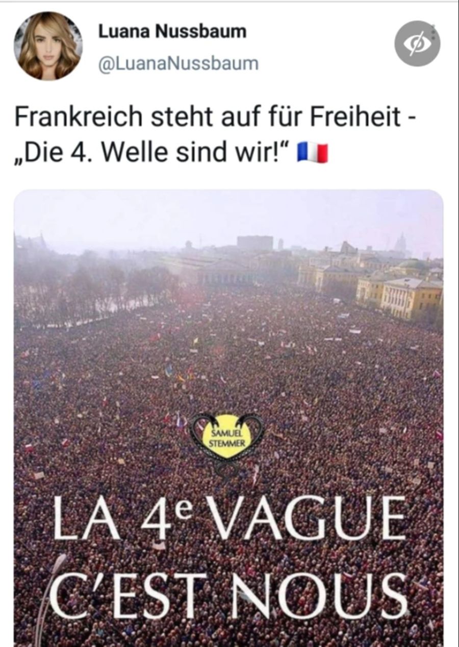 Auf Facebook kursierte das Bild aus dem Jahre 1991 bereits im August 2021, mit der Anmerkung, es stamme von den Demos in Frnakreich.