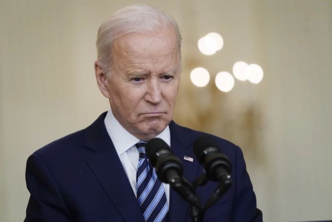 US-Präsident Joe Biden heute Donnerstag bei einer Ansprache. Joe Biden