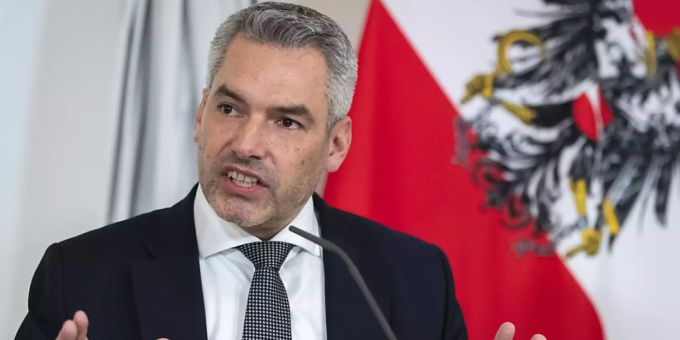 Karl Nehammer (ÖVP), Bundeskanzler von Österreich. Ukraine Krieg