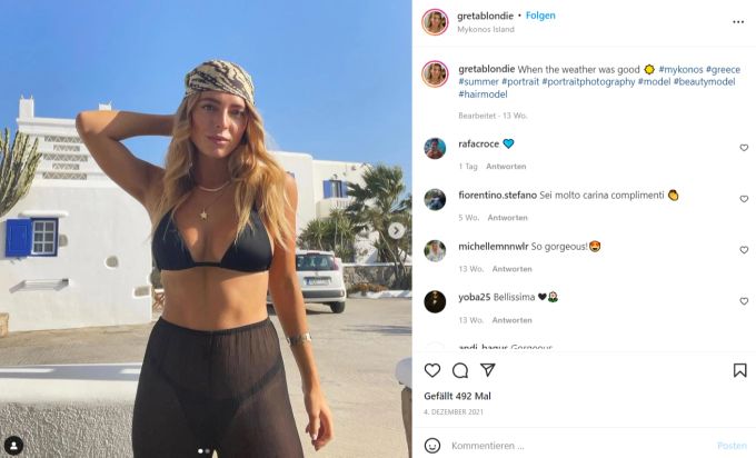 Greta Tozzi scheint das Interesse von Michelle Hunzikers Noch-Ehemann geweckt zu haben. Tomaso Trussardi Greta Tozzi