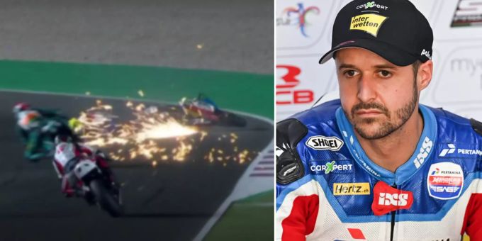 Heftiger Aufprall - Tom Lüthi stürzt beim Moto2-GP in Doha