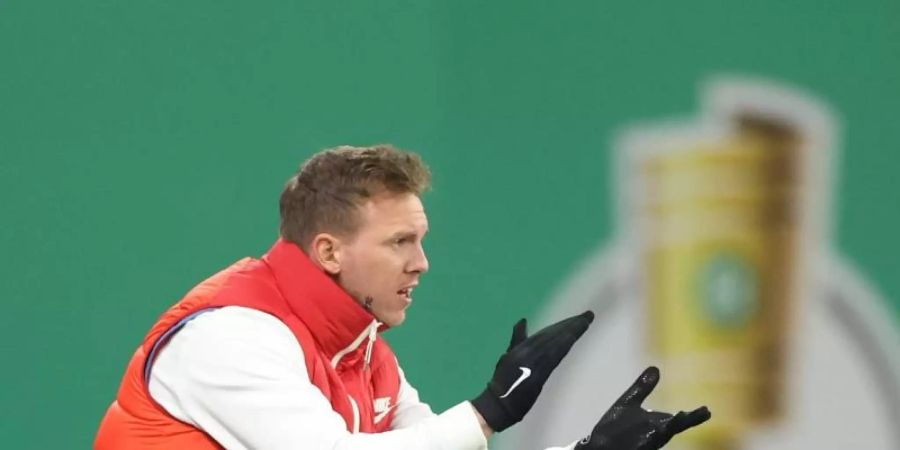 Das DFB-Pokalhalbfinale von RB Leipzig gegen den Sieger aus Regensburg gegen Werder Bremen wurde verlegt. Foto: Jan Woitas/dpa-Zentralbild/dpa
