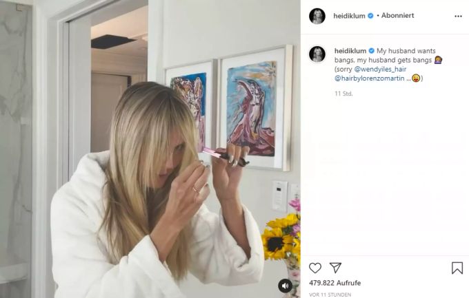 Topmodel Heidi Klum spielt Coiffeuse. heidi klum
