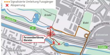 Fussgänger-Umleitung
