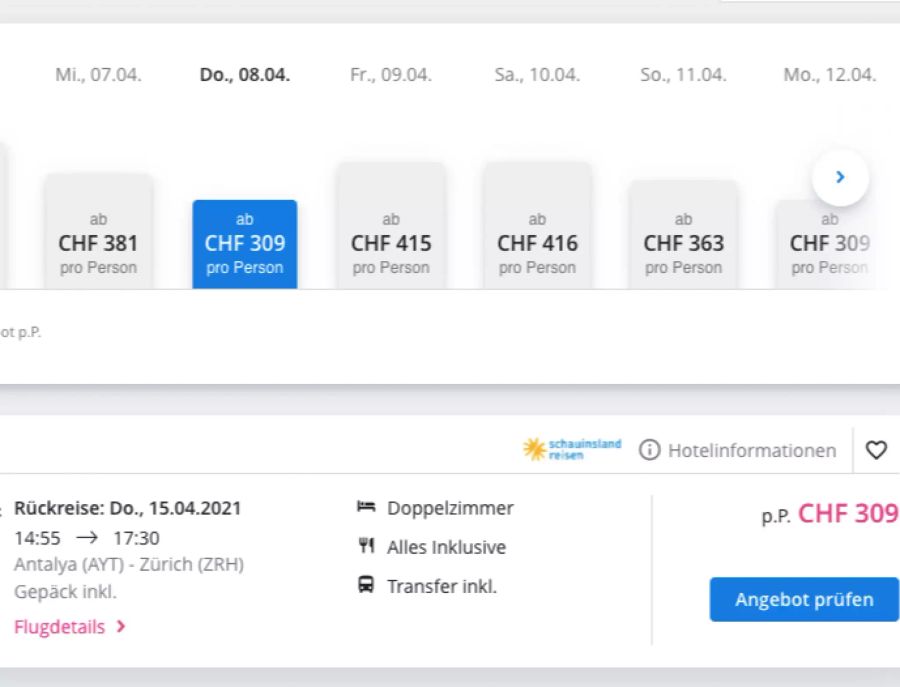 Lastminute.ch bietet eine Türkei-Reise ab 300 Franken.