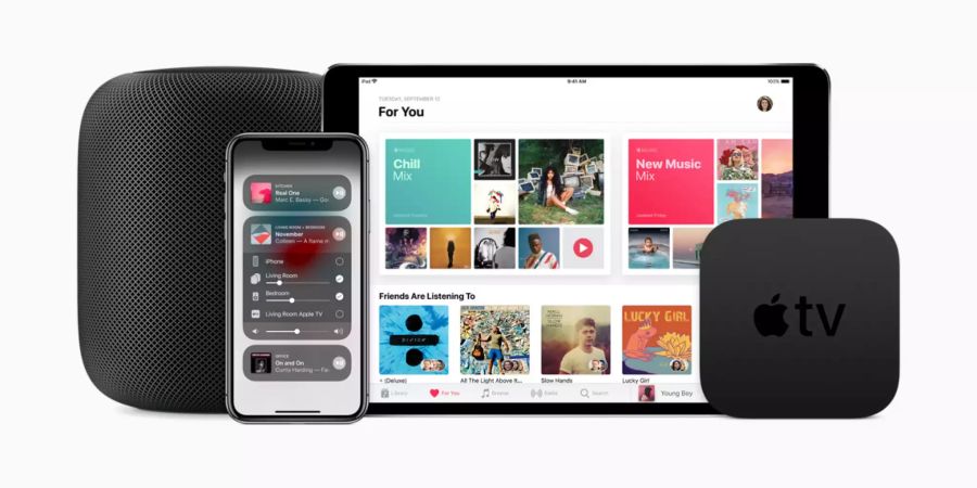 Apple TV iPad HomePod Apple Music