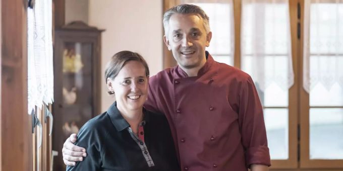 Stefanie und Andreas Pellegrini, das Inhaber-Ehepaar. Restaurant Schifflände