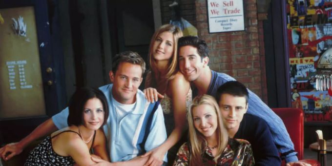 Der Cast von der Serie «Friends». Matthew Perry, Jennifer Aniston, Lisa Kudrow, David Schimmer, Courteney Cox und Matt LeBlanc. matthew perry