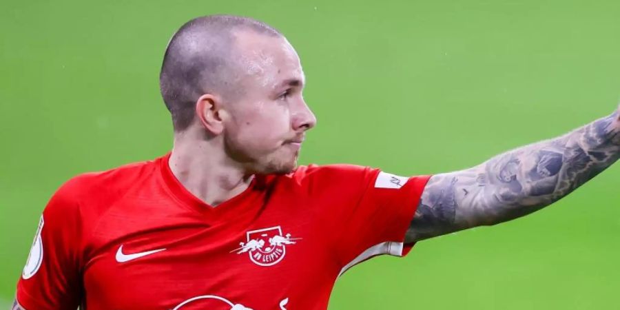 Kehrt gegen Wolfsburg ins Leipziger Aufgebot zurück: Angeliño. Foto: Jan Woitas/dpa-Zentralbild/dpa