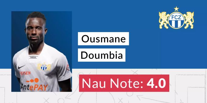 Ousmane Doumbia (FCZ) erhält die Nau-Note 4,0. Ousmane Doumbia FCZ Note