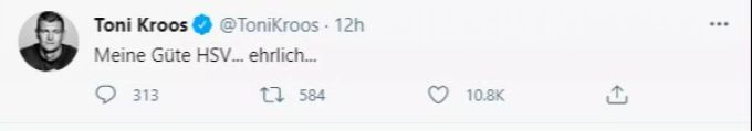 Toni Kroos twitter über den HSV. Toni Kroos