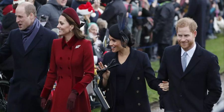 Hier war alles noch gut: William, Kate, Meghan und Harry im Dezember 2018.