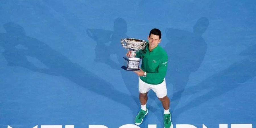 Novak Djokovic hatte in diesem Jahr den Titel bei den Australian Open gewonnen. Foto: Dave Hunt/AAP/dpa