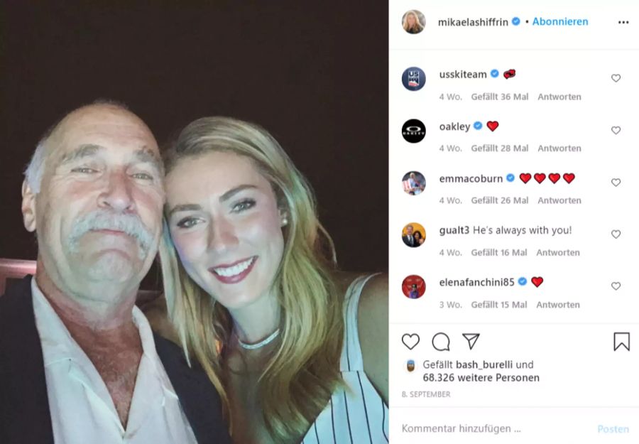 Mikaela Shiffrin verlor vor drei Jahren ihren Vater Jeff (†65).