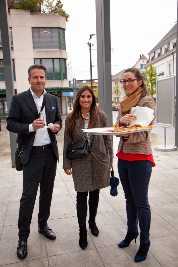Rolf Weber CEO von Jaisli-Xamax AG, Ilaria Leo und Claudia Perazza-A. Inhaberin von Casa Canei.