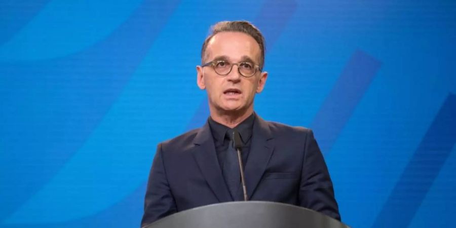 Bundesaussenminister Maas kann an den Nahost-Gesprächen in Amman wegen der Corona-Infektion eines Leibwächters nur per Video teilnehmen. Foto: Stefanie Loos/AFP Pool/dpa