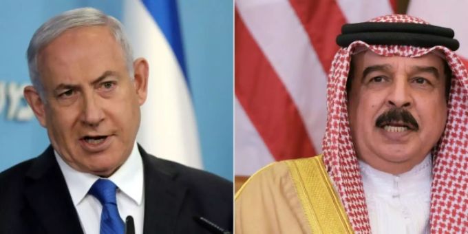 Der israelische Premierminister Benjamin Netanjahu und Bahrains König Hamad bin Isa al-Chalifa. Israel Bahrain