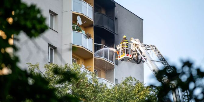 Hochhausbrand in Tschechien