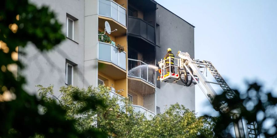 Hochhausbrand in Tschechien