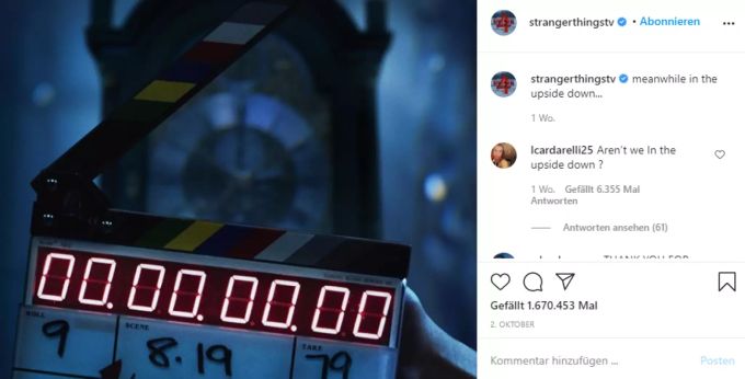 Die Dreharbeiten der vierten Staffel von Stranger Things gehen weiter. stranger things